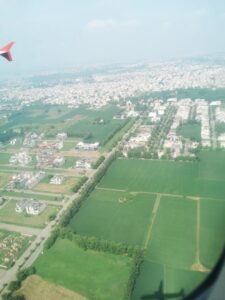 The green fields flying into Amritsar