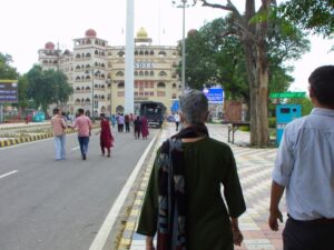 Walking towards the stadium at the Indo-Pakistani border