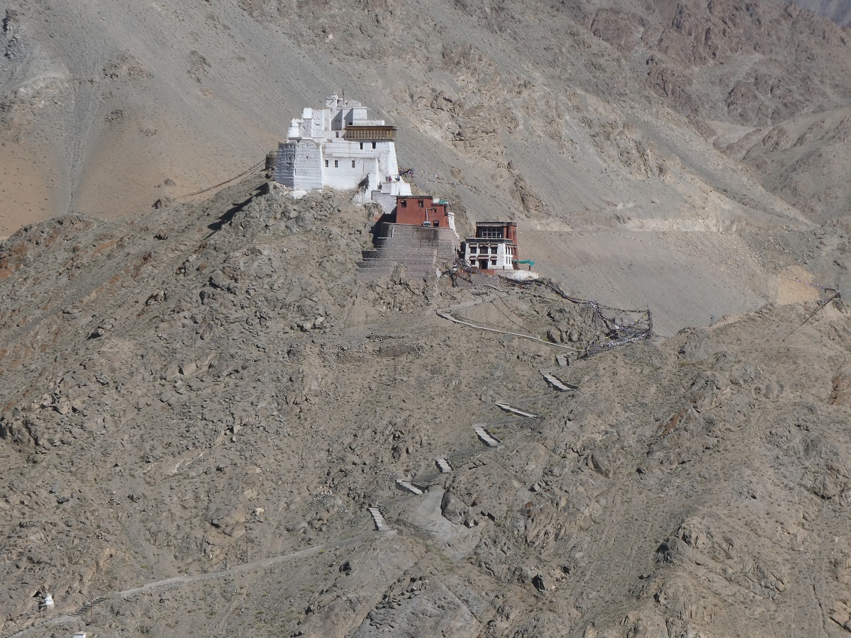 Amazing rocky outcrop monastery with many steps