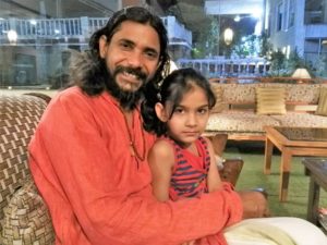 Yogi Vishnu and his daughter Sunrita, in Rishikesh