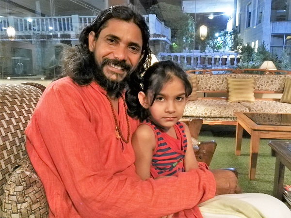 Yogi Vishnu and his daughter Sunrita, in Rishikesh