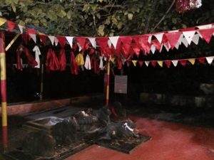 Entrance to Adi Shankaraycharaya's temple, by the mulberry tree, Joshimath, Himalayan India