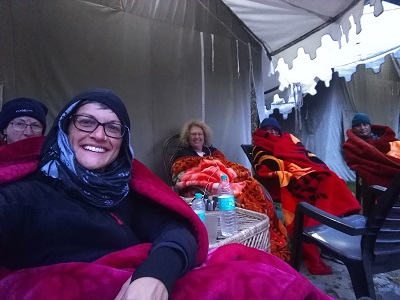 Snug and warm resting at our camp after our descent from Hemkund, Himalayan India