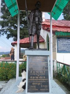 Gandhi's bronze statue at his Ashram in Kausani, Himalayan India