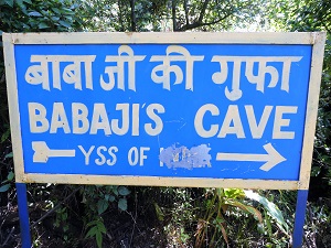 Sign to Babaji Cave