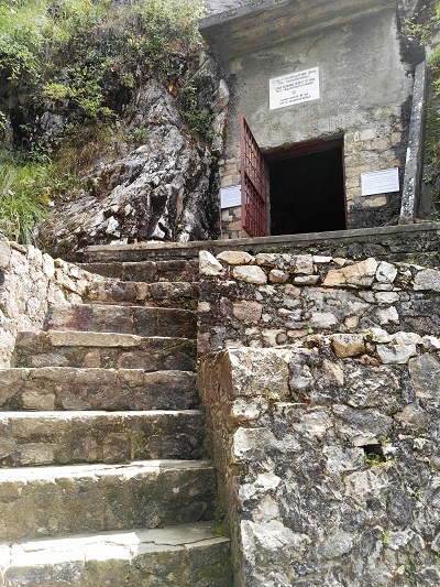 The welcome steps to Babaji's cave in the Kumoan Hills of Northern India