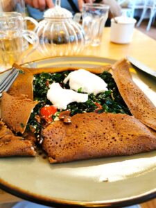 An extremely tasty buckwheat pancake with tasty filling