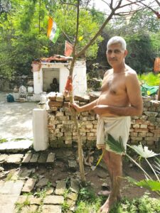 This retired man comes daily to clean the ancient Shiva Temple grounds