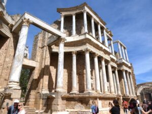 The pillers of the Roman Theatre Mérida