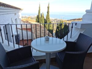 The view from our hotel balcony towards the Mediterranean at Benalmadena