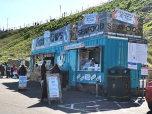 A fast foot caravan on the promenade at Cromer