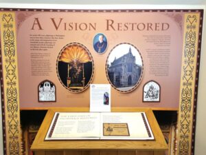A vision board for at the Shrine of Our Lady's resurection a century ago