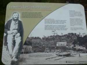 Notice board about Lewis Acker and the Stonehouse