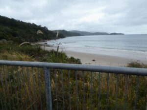 The Stewart Island coastline which the Rakiura track begins and follows