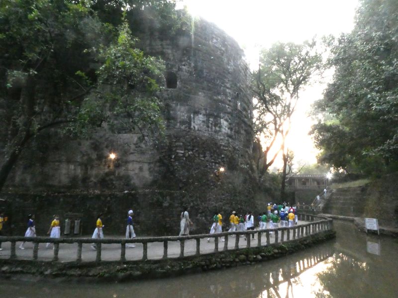 A group of school children in the Rock Garden Chandigarh