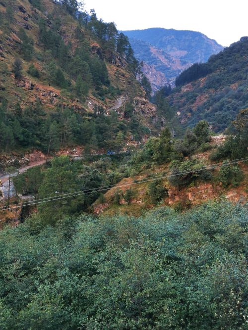From the hotel at Syana Chatti looking over the town in the valley below towards Yamunotri