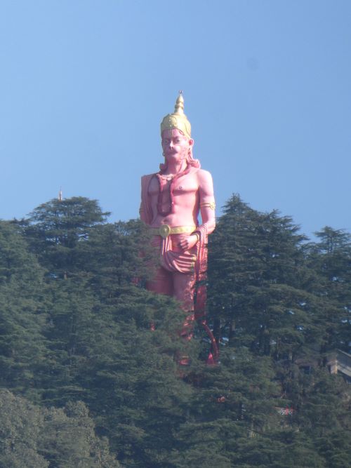 Hanuman reaches out of the trees on Jakhu Hill Shimla