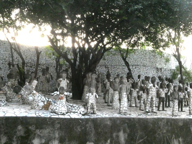 Mosaic sculptures at the Rock Garden Chandigarh