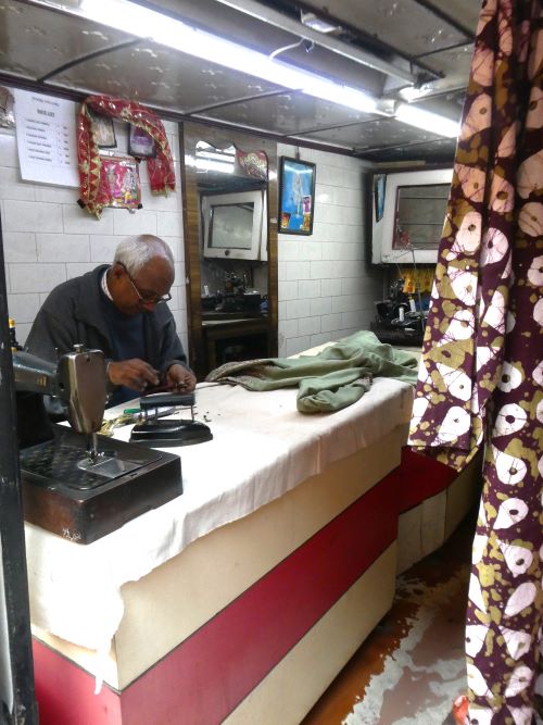 One of the artisan clothing shop owners in the Lakkar Bazaar Shimla