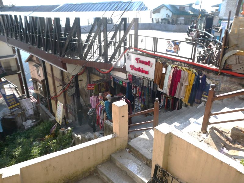 One of the clothing shops in the Lakkar Bazaar Shimla