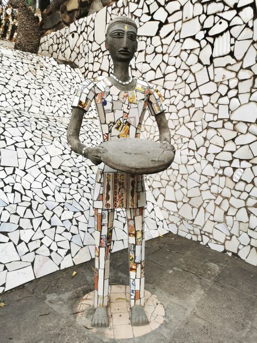 One of the sculptures in the Rock Garden Chandigarh