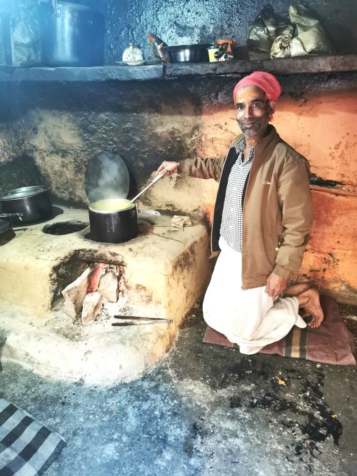 The proud curry chef at Yamunotri