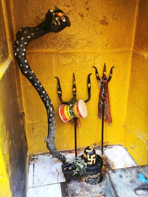 The small Shiva Lingam alcove beside a small temple at Yamunotri