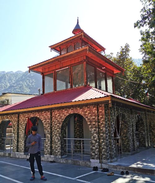 The temple that houses the trident at Viswanath Temple complex Uttarkashi