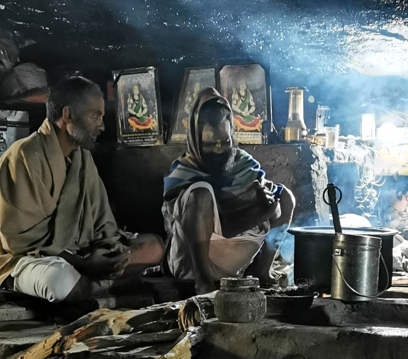 Two yogi's in the Pandava Gufa