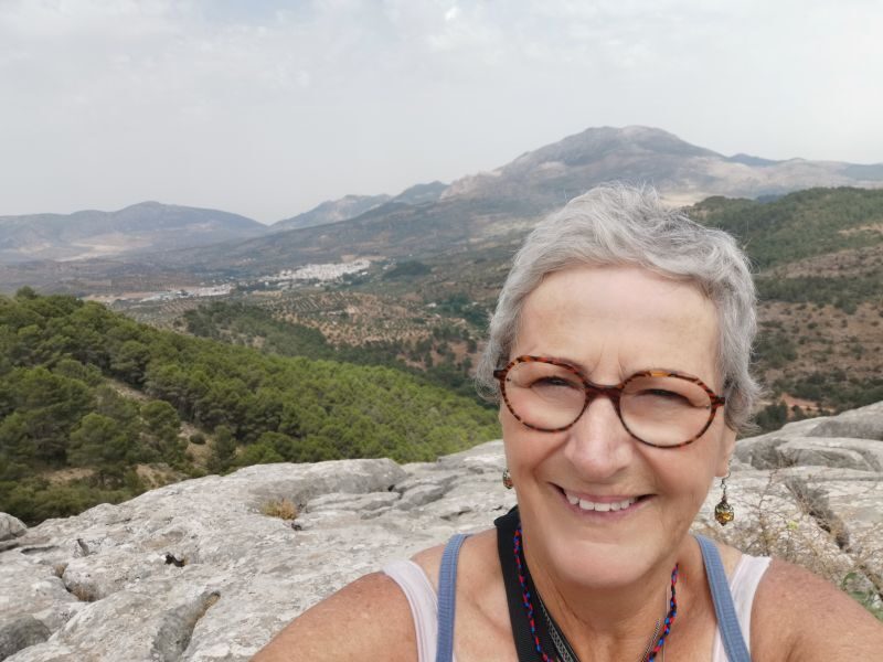 Teresa at lookout near El Burgo
