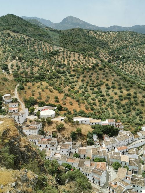 A view from the top of the castle on the hill Zahara de la Sierra