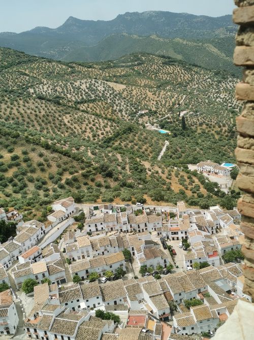 A view from the top of the castle on the hill Zahara de la Sierra