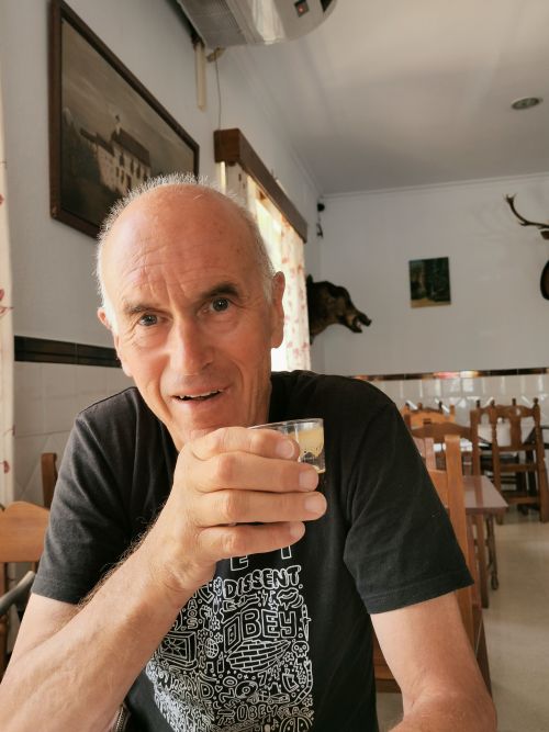 At lunch on the way to Mairena del Alcor near Seville