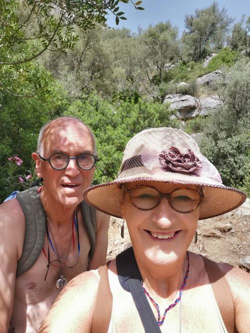 Manfred and Teresa on the Ojo del Moro track