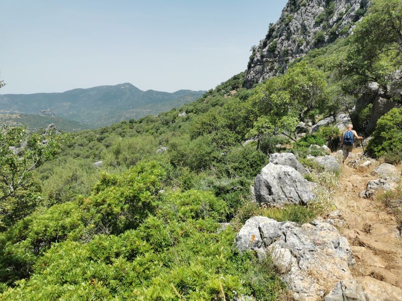 Manfred heading down the track extension past the end of the Ojo del Moro track