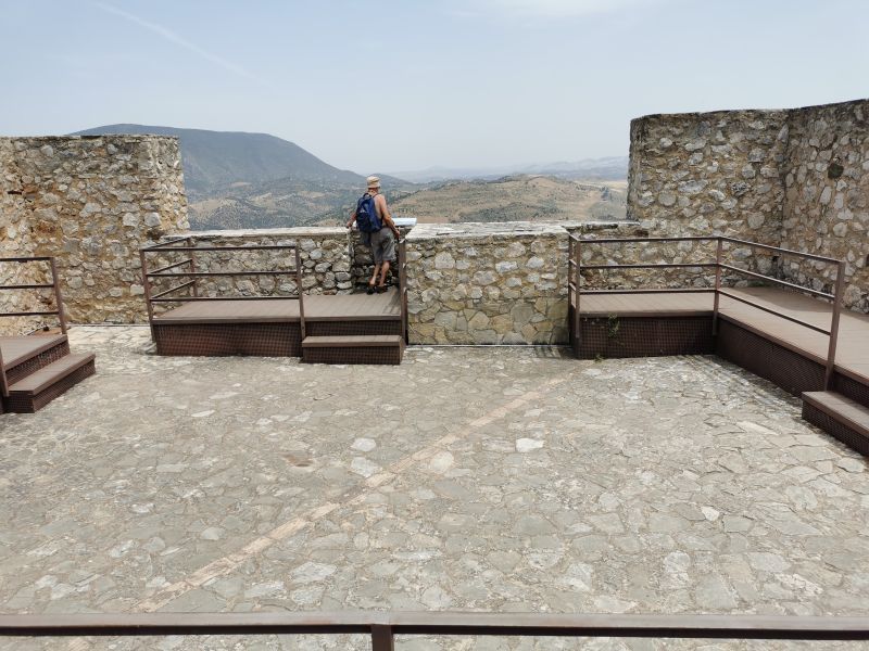 Manfred on a viewing platform on the top of the castle on the hill Zahara de la Sierra