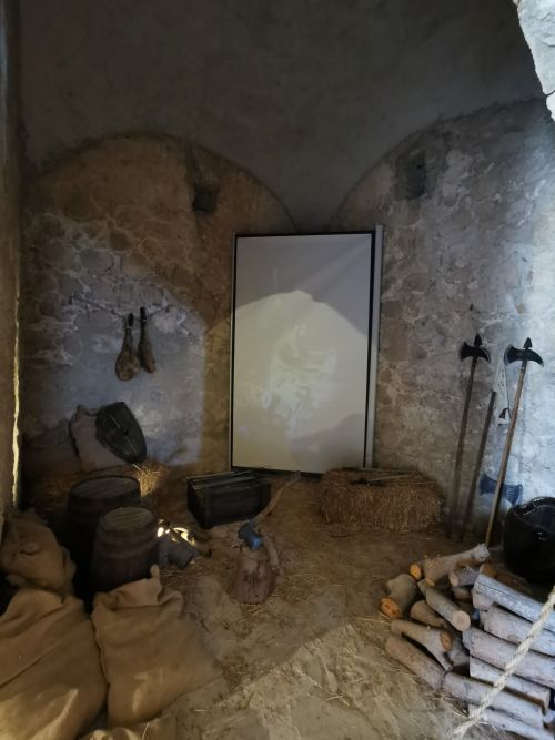 One of the display rooms in the castle on the hill Zahara de la Sierra