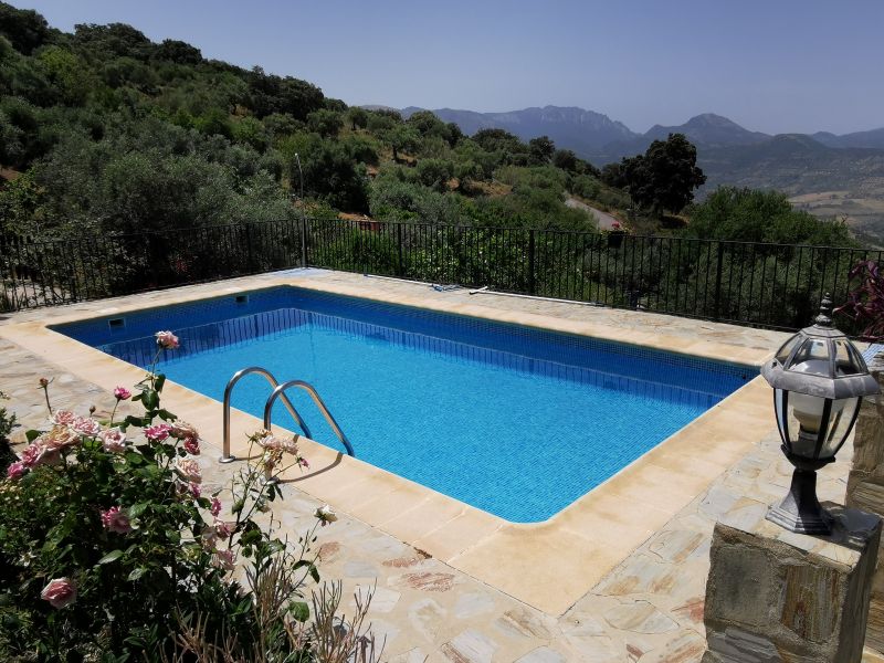 The pool at El Tajo looking towards the mountains of the Grazalema National Park