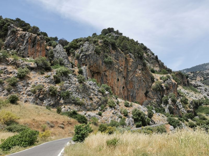 The rock climbing cliffs near Grazalema