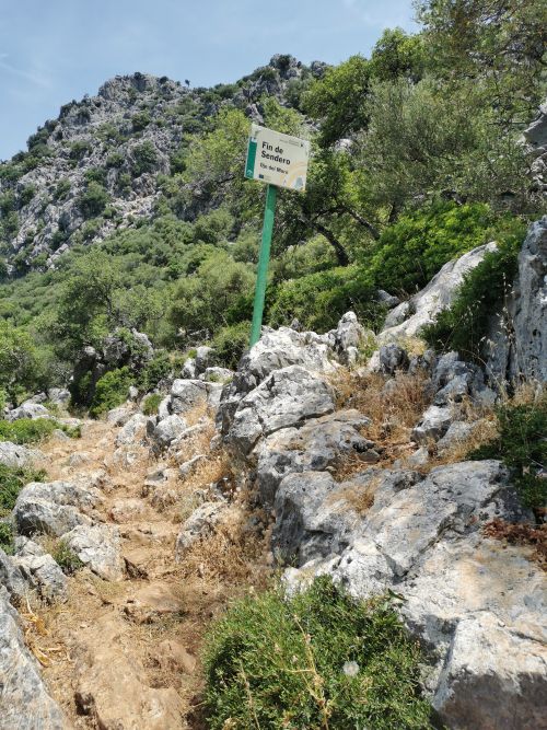 The sign at the end of the official Ojo del Moro track