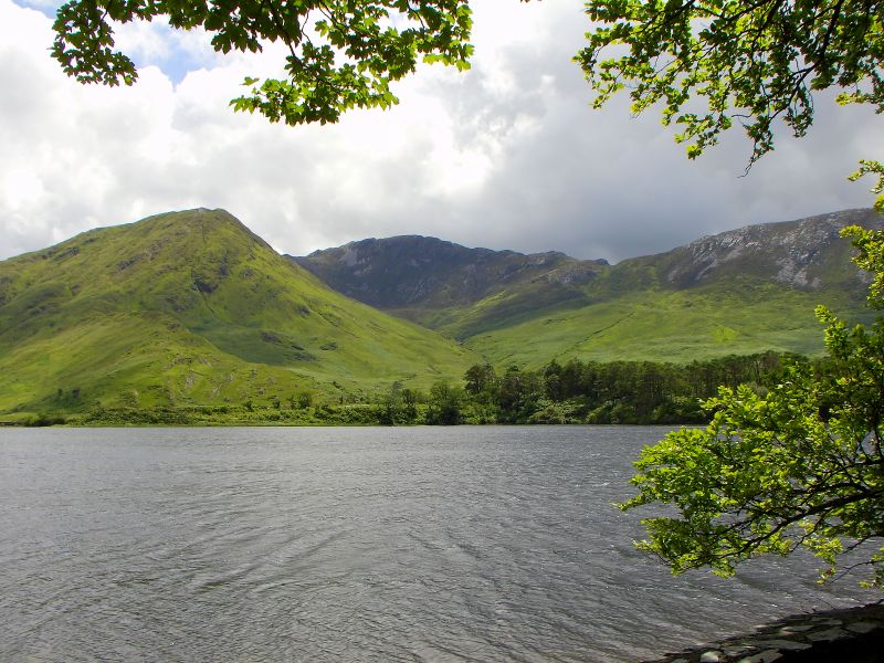 Across Pollacapall Lough - lake - from Kylemore Abbey