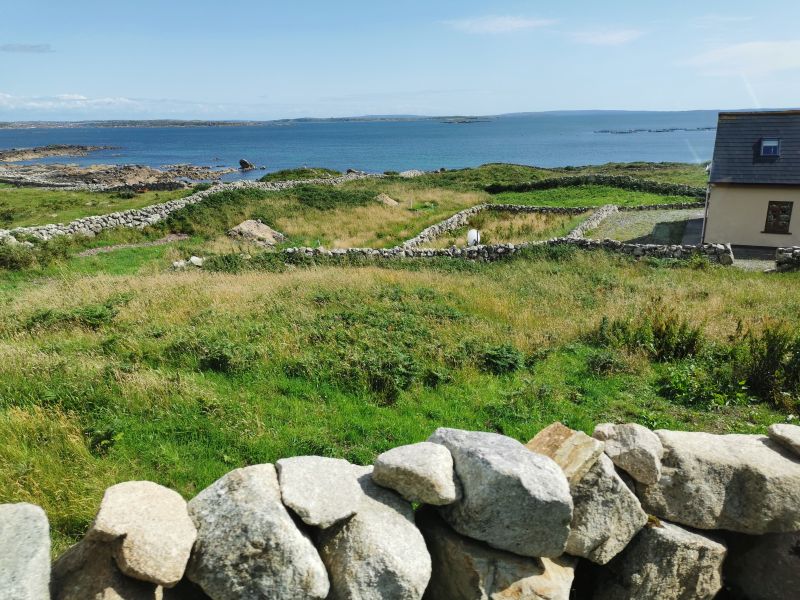 Beautiful stone fenced fields and ocean vistas in Galway