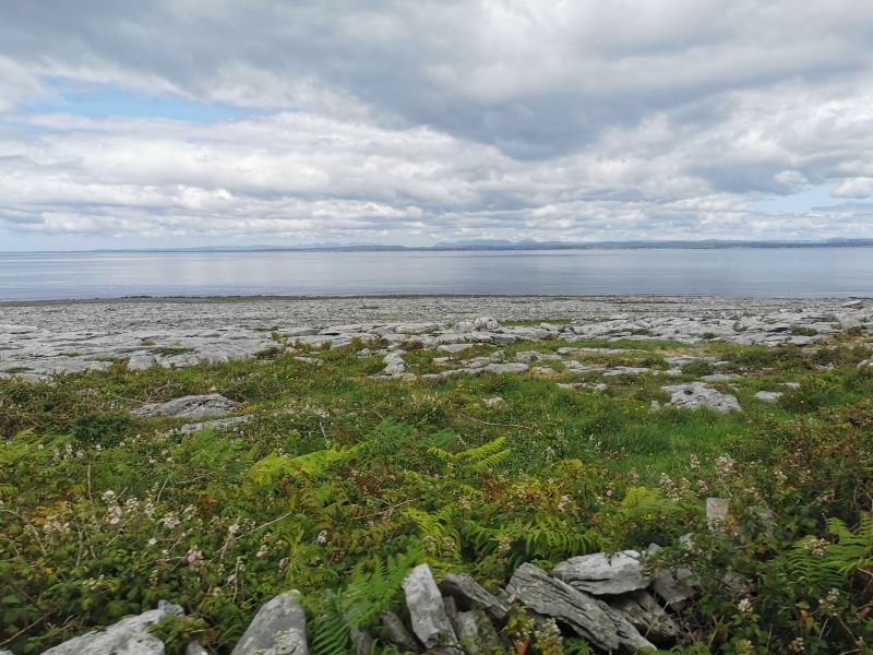 The rocky foreshore in The Burren above Galway Bay
