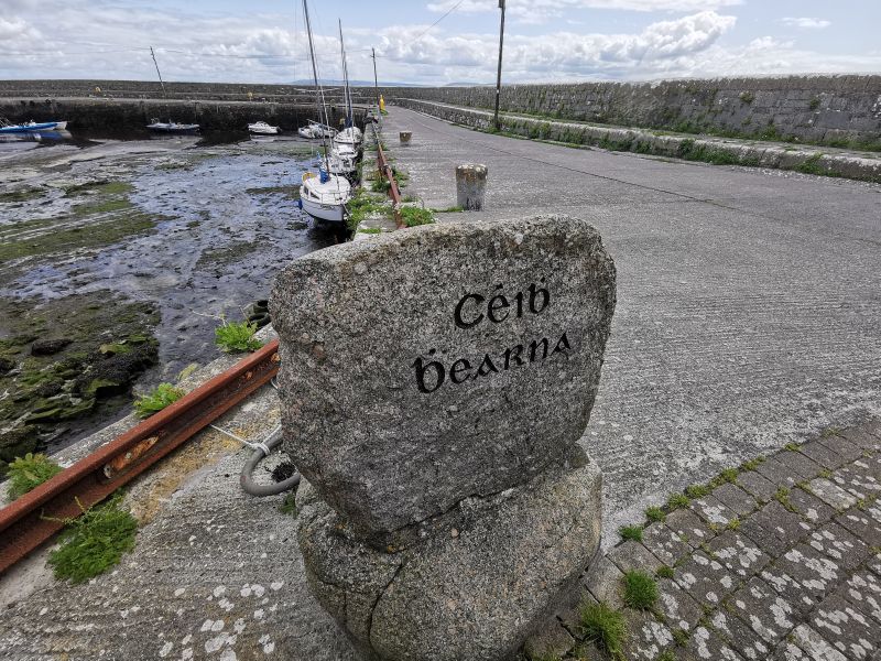 The sign at the Bearna Harbour