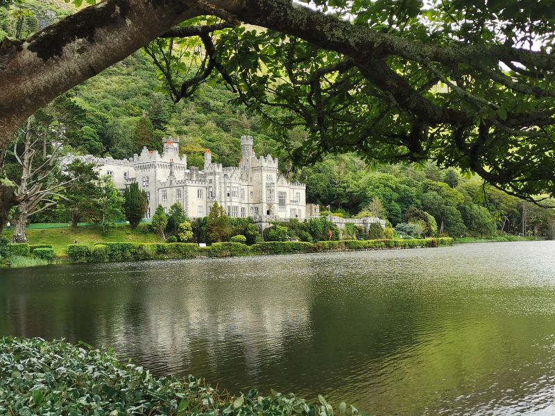 Through the trees to Kylemore Abbey