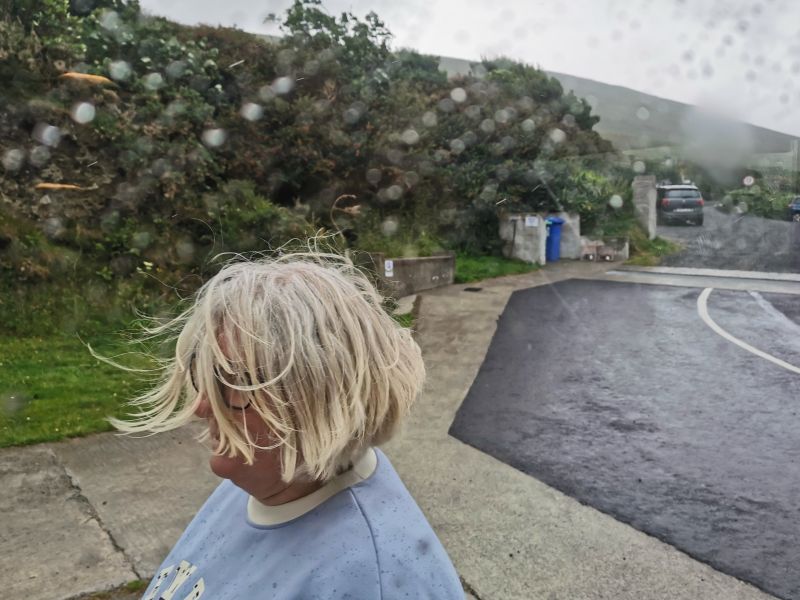 Dionee out in the Wet and Wild in Dugort, Achill Island