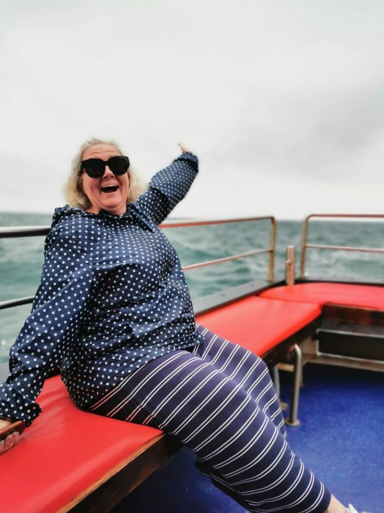 Dionee enjoying being on the boat on Dingle Bay